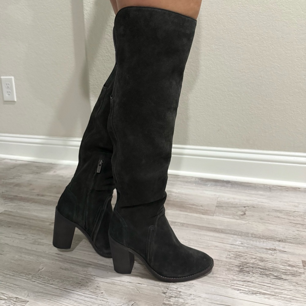Vince Camuto Charcoal Suede Over the Knee Boots